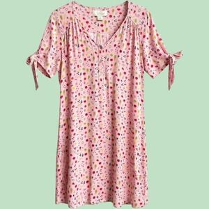 Larke by‎ Anthropologie Southwoods Dress Pink Fruit Print Small